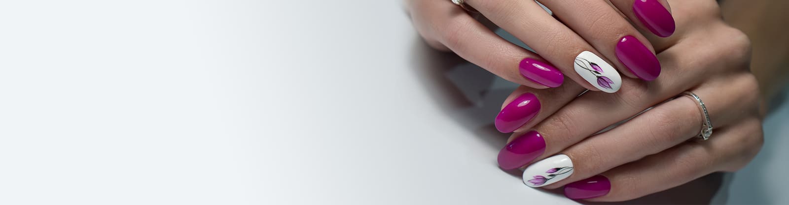 Freshly finished nails with hand-painted detail at Originails